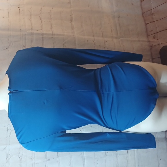Farm Rio Cobalt Blue Cowl Neck Long Sleeve Bodysuit M - Picture 7 of 15